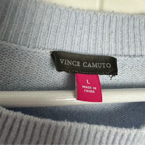Vince Camuto baby blue cozy aesthetic polyester blend Crewneck sweater Large - Picture 3 of 6